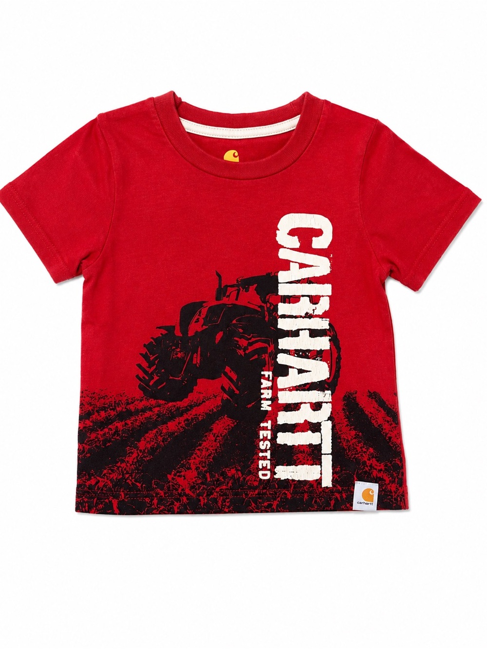 Carhartt Boys Red Tractor Graphic T-Shirt 2T | Farm Tested Short Sleeve Tee